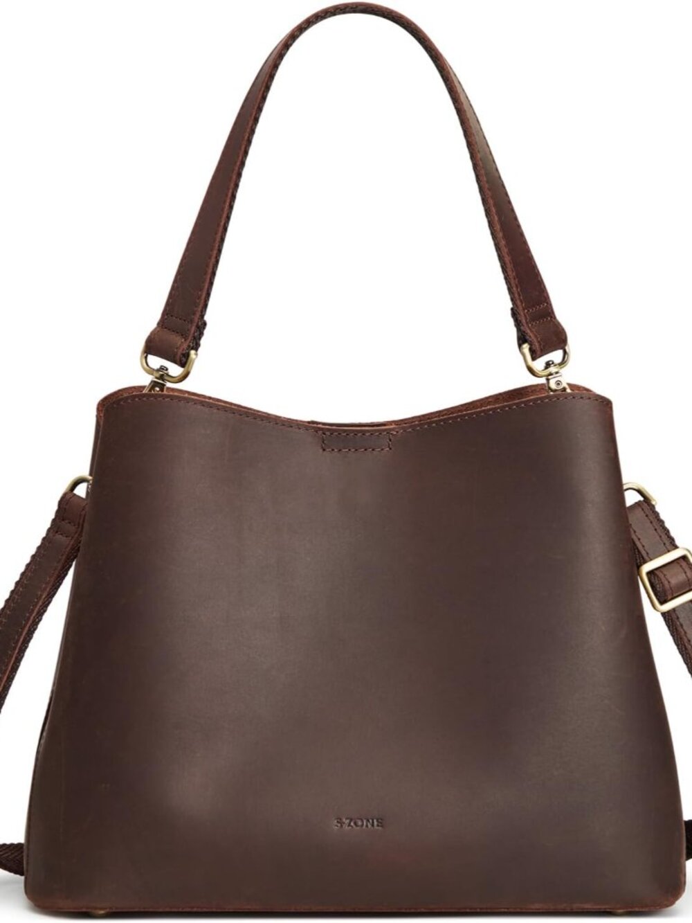 Leather Crossbody Bags for Women Shoulder Bag Multi Compartments Bucket Purses